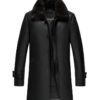 Delta Mens Black Leather Coat