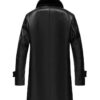 Delta Men's Fur Collar Black Leather Coat