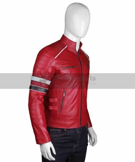 Mens Cafe Racer Leather Red Jacket.jpg