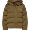 Mens Hooded Brown Puffer Jacket