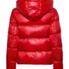 Mens Hooded Red Puffer Winter Jacket