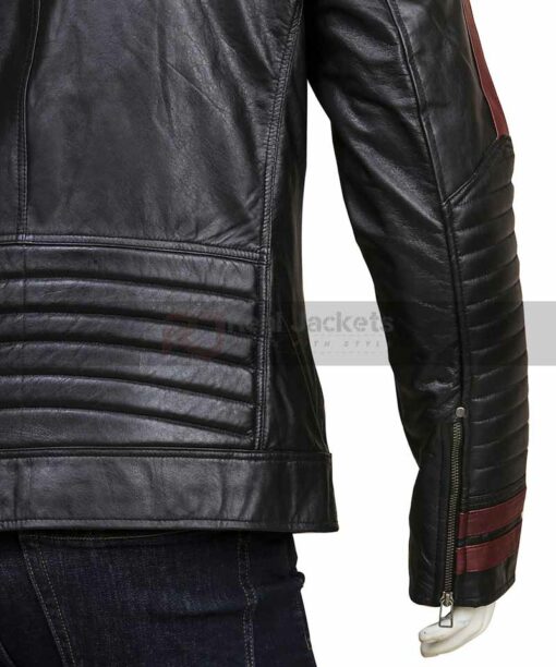 N7 Mass Effect 3 Biker Black Leather Jacket