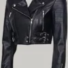 Black Cropped Metallic Jacket