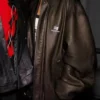 Hailey Bieber Oversized Leather Jacket