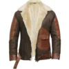 Men Brown Shearling Leather Jacket