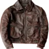 Men Vintage Brown Leather Jacket