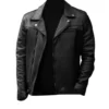 Men Black Motorcycle Leather Jacket