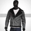 Men’s Aviator Pilot Bomber Fur Jacket - Gray (2)