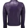 Mens Biker Puple Leather Jacket