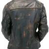 Mens Distressed Quilted Leather Jacket