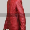 Mens Red Leather Biker Jacket