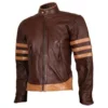 Men’s Tan Brown Distressed Leather Jacket