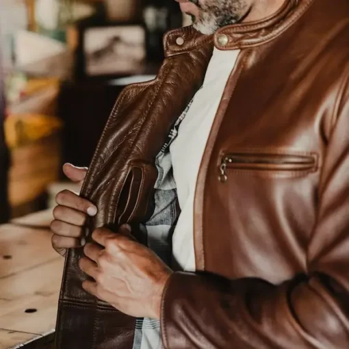 Men's Leather Racer Jacket