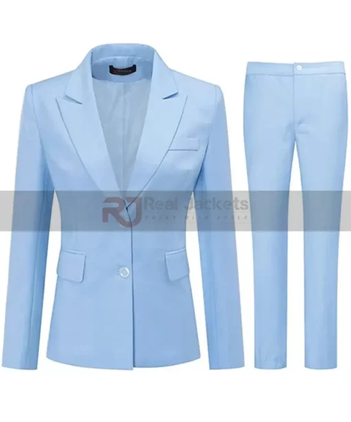 Womens 2 Piece Blue Suit