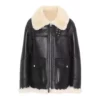 Womens Ivory Aviator Shearling Jacket