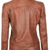 Womens Motorcycle Brown Leather Jacket